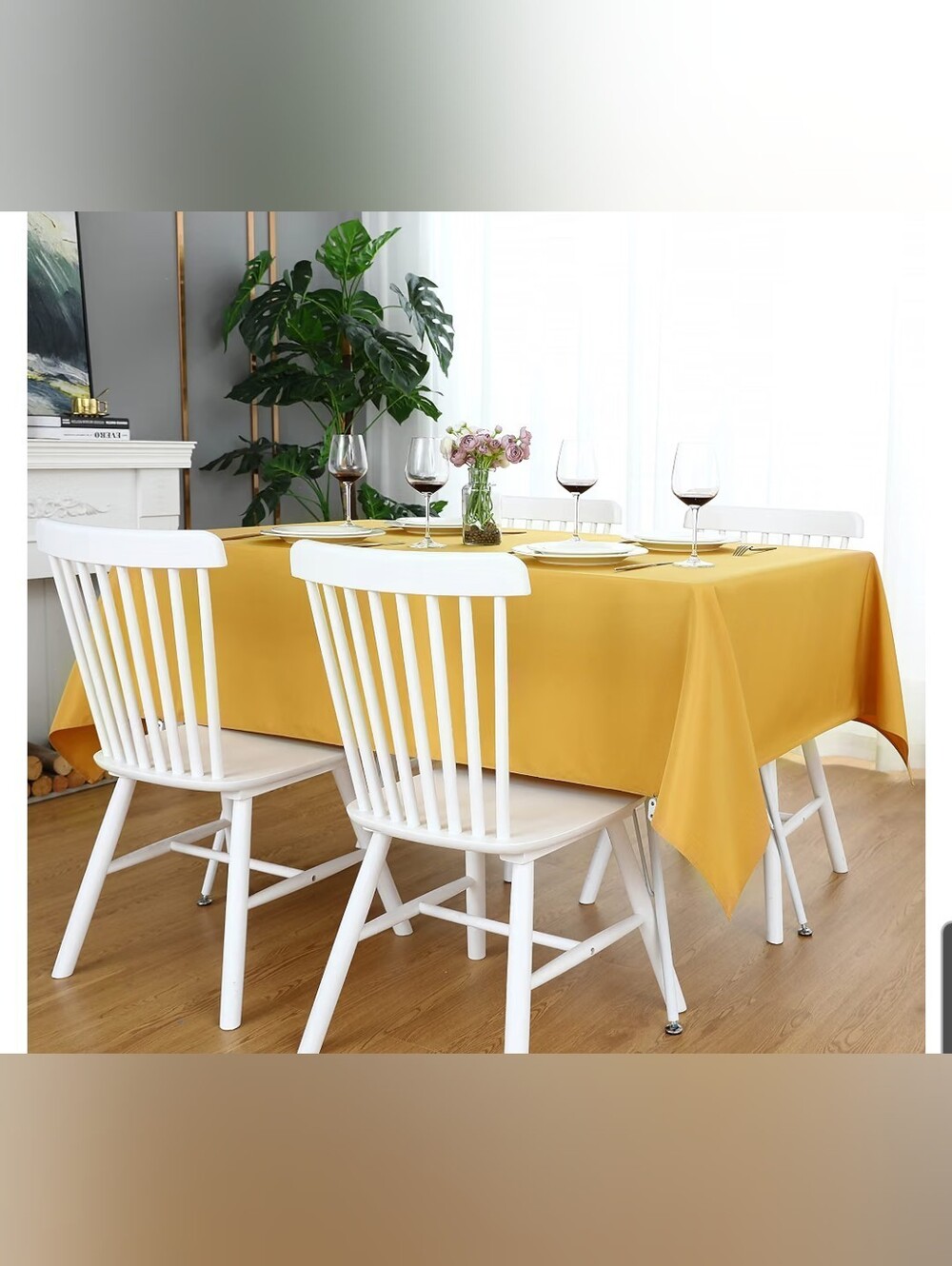 Premium Gold Square Tablecloth for Dining Table Size 60x60